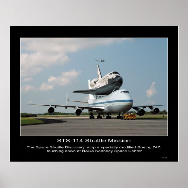 Affiche NASA Space Shuttle Discovery hitch ride sur Boeing (Devant)