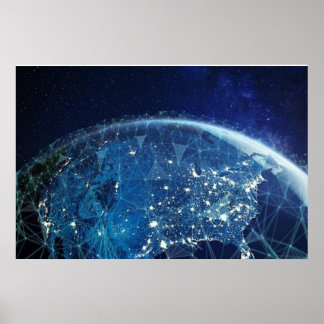 Affiche NASA / Terre / Lumière nocturne universelle