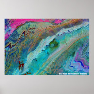 Affiche NASA / Terre / Monts anti-Atlas du Maroc /