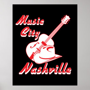 Affiche Nashville. Music city