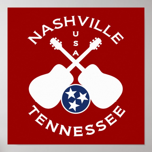 Affiche Nashville, Tennessee, États-Unis (Devant)