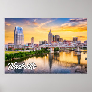 Affiche Nashville, Tennessee, États-Unis