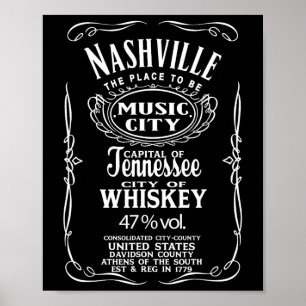 Affiche Nashville Tennessee États-Unis Usa Western Coun