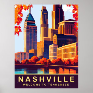 Affiche Nashville, Tennessee, États-Unis, Voyage