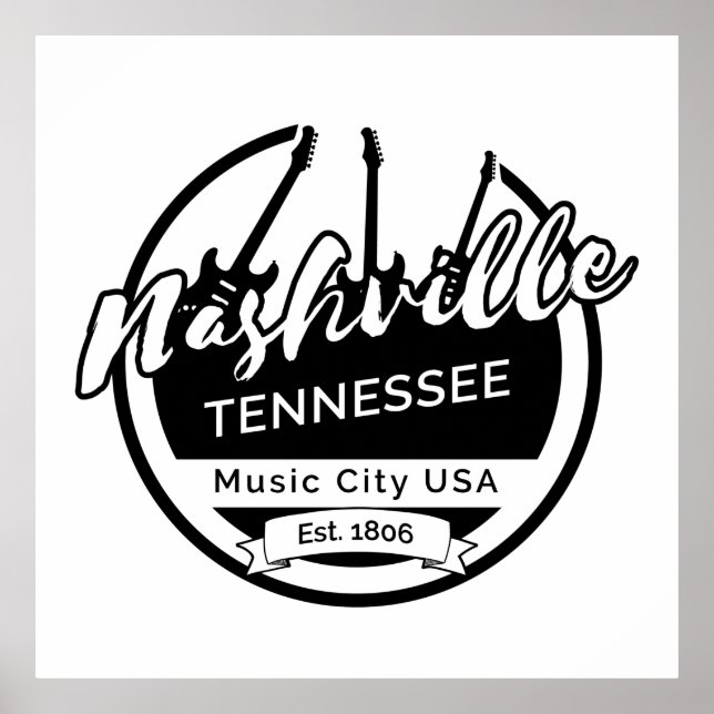 Affiche Nashville Tennessee Music City (Devant)