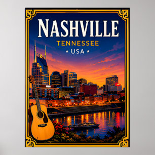 Affiche 🎸 Nashville Tennessee Music City