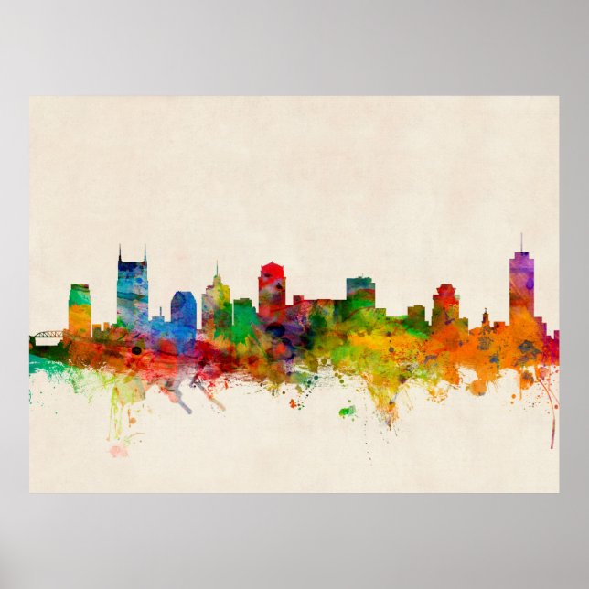 Affiche Nashville Tennessee Skyline Cityscape (Devant)