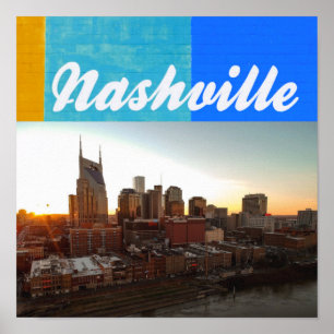 Affiche Nashville Tennessee Ville Paysage magnifique
