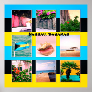 Affiche Nassau, Bahamas Photo Collage