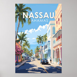 Affiche Nassau Bahamas Voyage Art Vintage