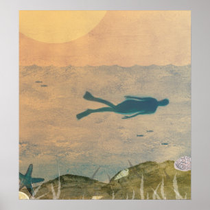 Affiche Natation dans l'océan