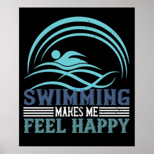 Affiche Natation - La natation me rend heureux