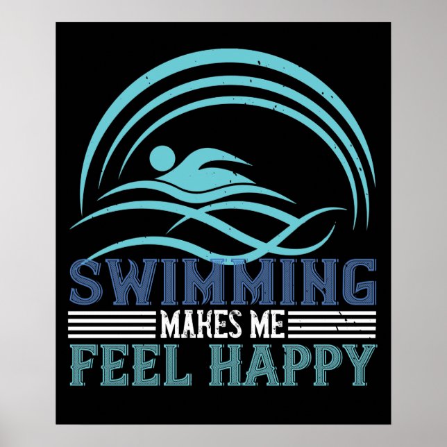 Affiche Natation - La natation me rend heureux (Devant)