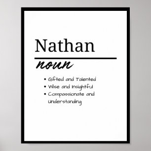 Affiche Nathan, Définition de prénom garçon personnalisé