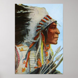 Affiche Natif américain en chef de Blackfeet de robe