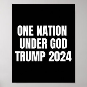Affiche Nation Under God Trump 2024 God American Flag Jesu