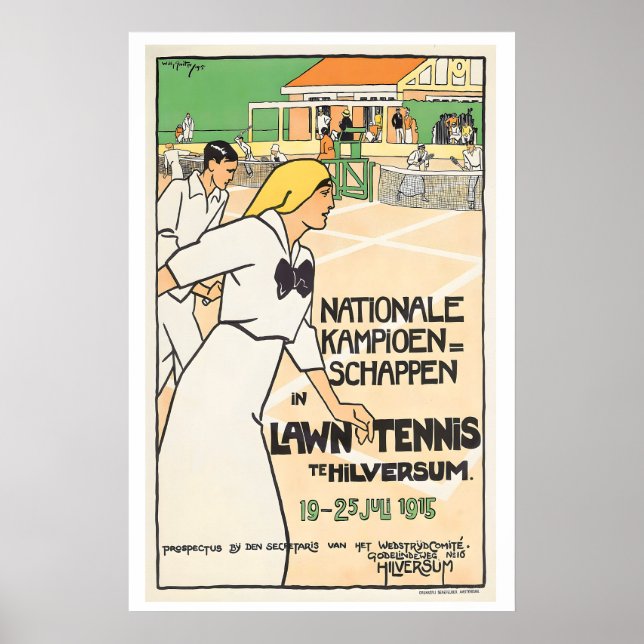 Affiche National Championships in Lawn Tennis in Hilversum (Devant)