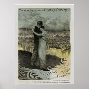 Affiche ~ national Louise de théâtre de Comique d'opéra