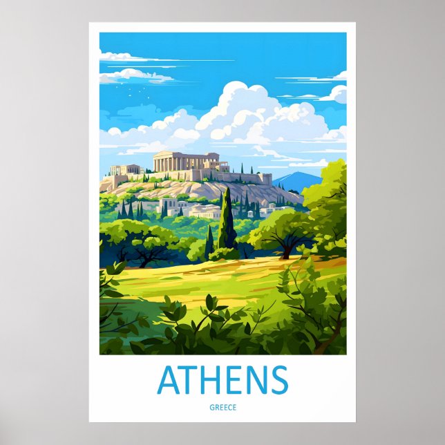 Affiche nationale de ski du parc Athènes Voyage Vi (Devant)