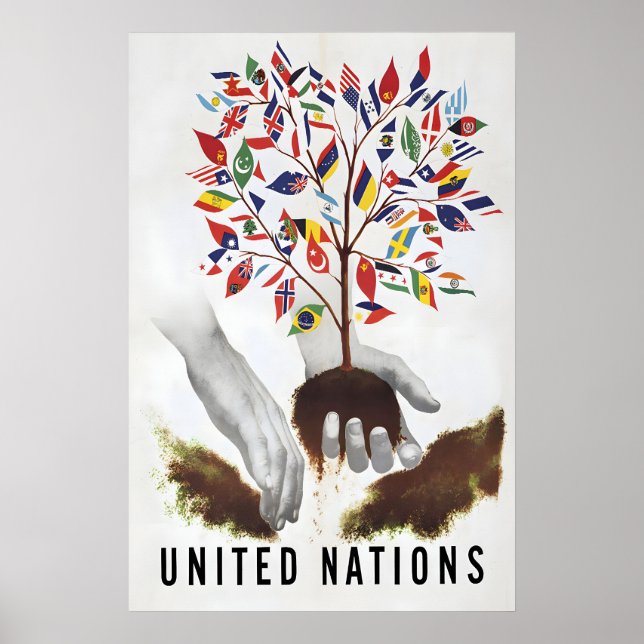 Affiche Nations Unies 1947 Prospérer ensemble (Devant)