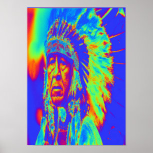 Affiche Native American Chief Pop Art