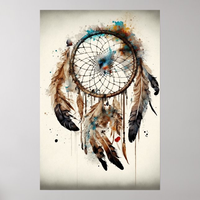 Affiche Native American Dreamcatcher Art Imprimer l'affich (Devant)