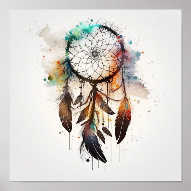 Affiche Native American Dreamcatcher Art Imprimer l'affich (Devant)