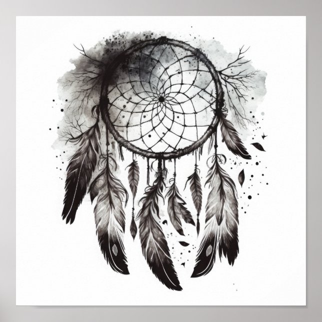 Affiche Native American Dreamcatcher Art Imprimer l'affich (Devant)