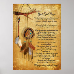 Affiche Native American Great spirit Prayer