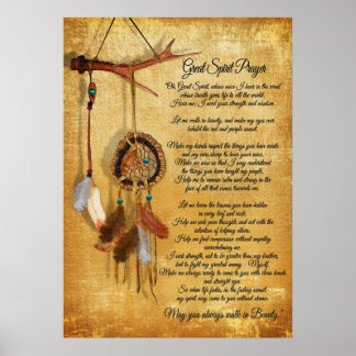 Affiche Native American Great spirit Prayer