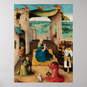 Affiche NATIVITÉ, ADORATION DE MAGI par BOSCH Christmas