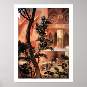 AFFICHE NATIVITÉ AVEC LIS BLANCS - MAGIE DE NOËL