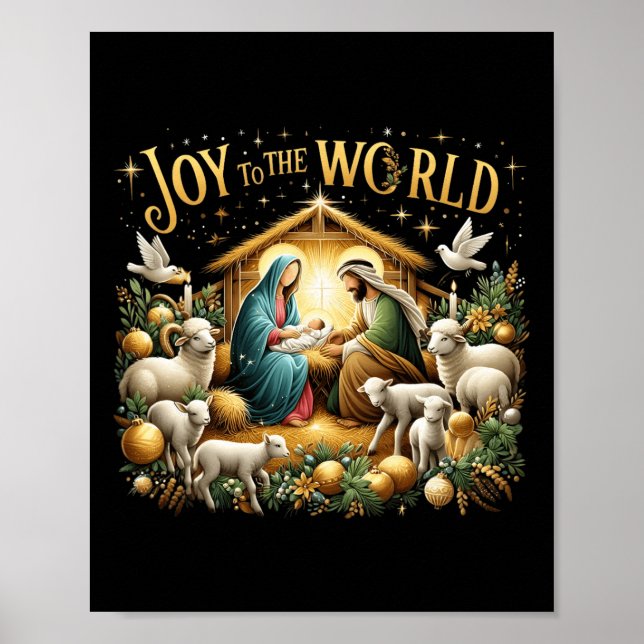 Affiche Nativité De Noël Naissance Chrétienne De Jésus Joi (Devant)