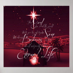 Affiche Nativité Jean 3:16