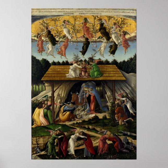 Affiche Nativité mystique par Sandro Botticelli (Devant)