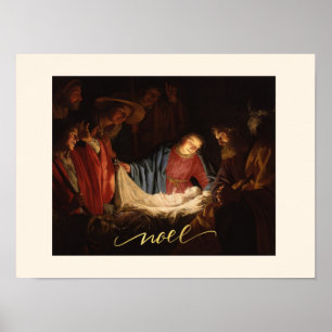 Affiche Nativité Son Nom Est Jésus Noel Prêt À Frame