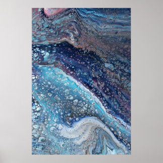 Affiche Natural Attraction 2 Blue Geode Abstract Print