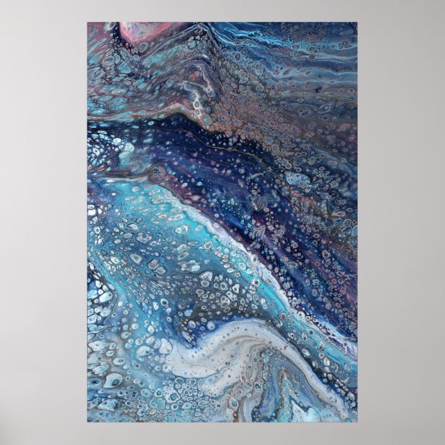 Affiche Natural Attraction 2 Blue Geode Abstract Print (Devant)