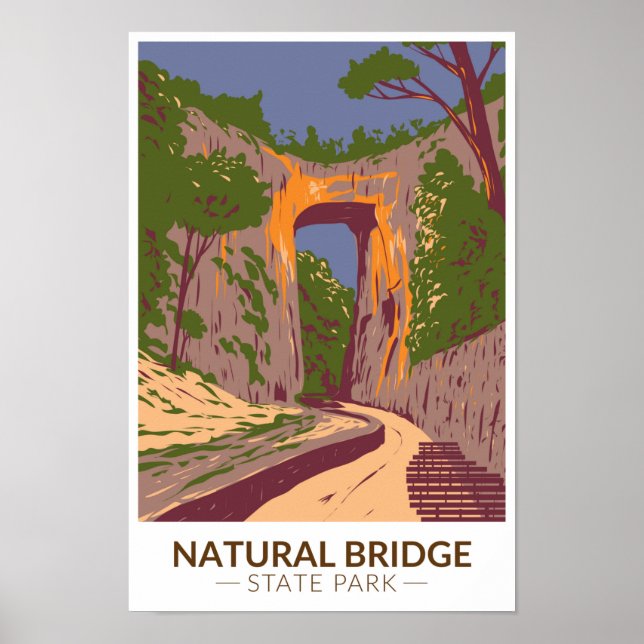 Affiche Natural Bridge State Park Virginia Vintage (Devant)