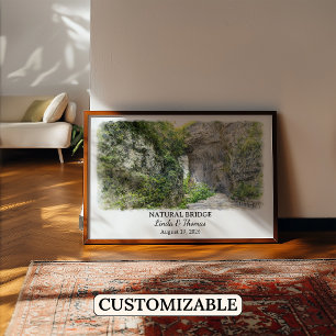 Affiche Natural Bridge Virginie, Aquarelle, Sur me