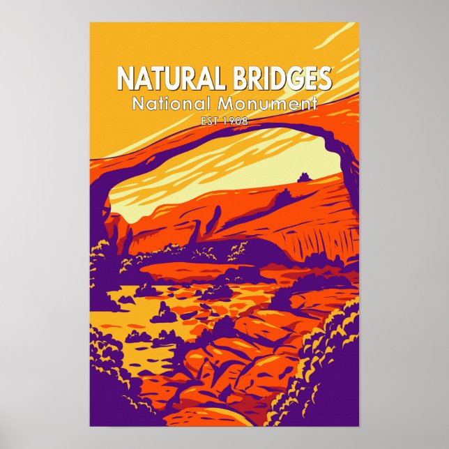 Affiche Natural Bridges National Monument Utah Vintage (Devant)