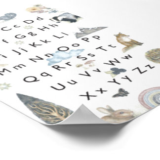 Affiche Naturaleza y Fauna Salvaje. Alfabeto Infantil.