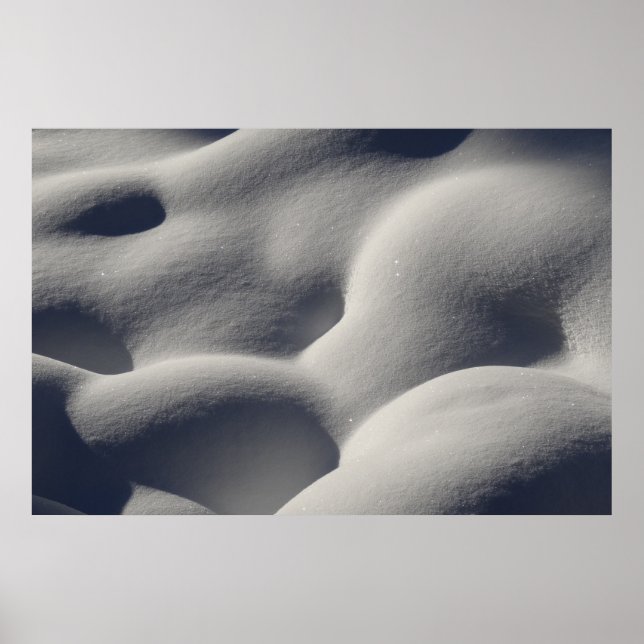 Affiche Nature Abstraite des monticules de neige mousseuse (Devant)