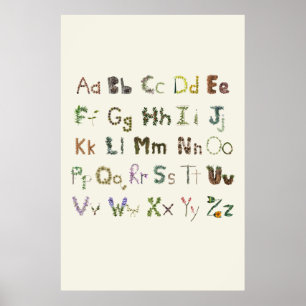 Affiche Nature Alphabet Enfants Botanique Exploration ABC