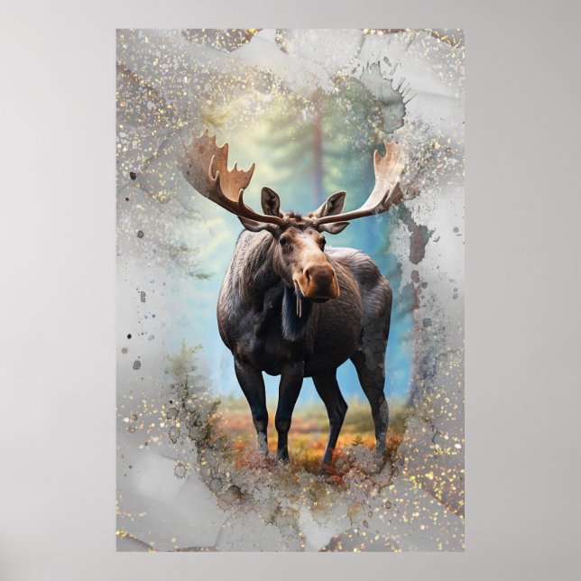 Affiche *~* Nature AP49 MOOSE Artsy Forest Parties scintil (Devant)