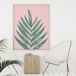 Affiche Nature botanique Illustration tropicale rose vert<br><div class="desc">Un minimaliste moderne rose et vert botanique illustration d'une jolie façade de palmier.</div>