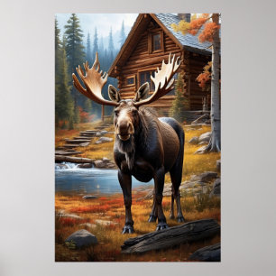 Affiche *~* Nature Cabine STREAM AP49 MOOSE Forest