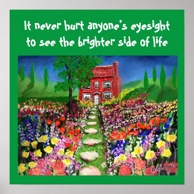 Affiche Nature Cottage W/ Bel Jardins Cool Modèle (Devant)