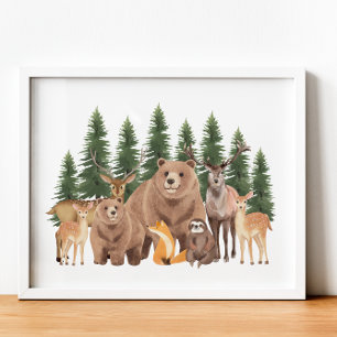Affiche Nature des bois Animaux sauvages Décor de la pépin