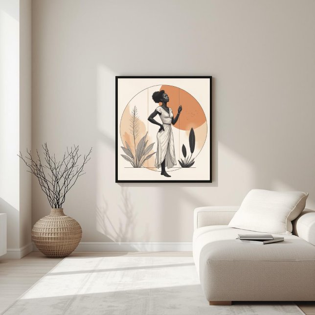 Affiche Nature Équilibrée – Œuvre d'Art Botanique Féminin  (Créateur téléchargé)